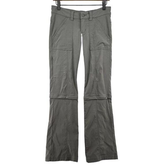 Prana Size 4 Convertible Pants Shorts Gray Zip Off Legs Pockets - Picture 1 of 5